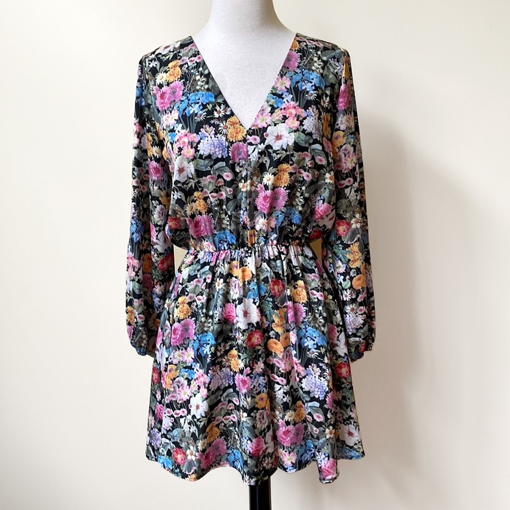 Ouropean Ztation Floral Mini Dress Large